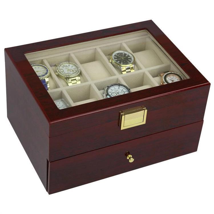 Boite A Montre Bois Rouge 20 Emplacements – Le Rubra