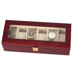 Boite A Montre Bois Rouge 6 Emplacements – Le Rubra
